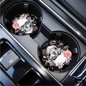 Floral Skull Car Coasters